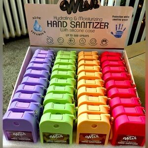 Wish Hand Sanitizer Set with Silicone Cases:Purple,Green,Orange,Pink must haves!